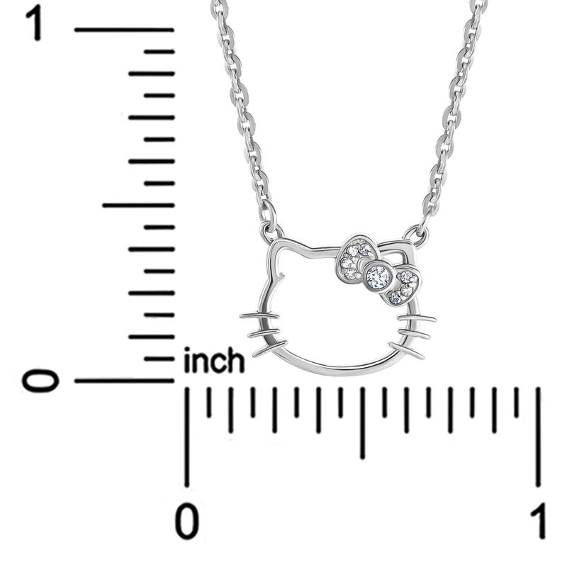 Sanrio Hello Kitty Sterling Silver Silhouette Diamond Accessories Necklace  USA |  NIUVR-6302