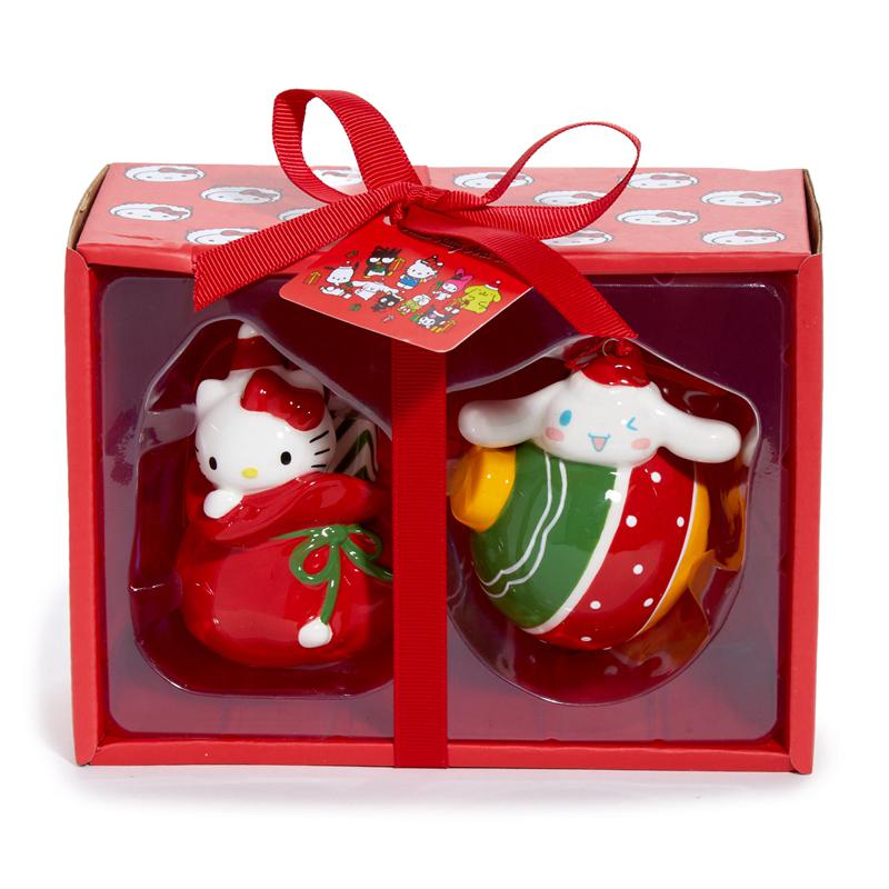 Sanrio Hello Kitty and Cinnamoroll 2-pc Holiday Ceramic Set (Red) Sanrio Characters Ornament  USA |  PBXSV-9137