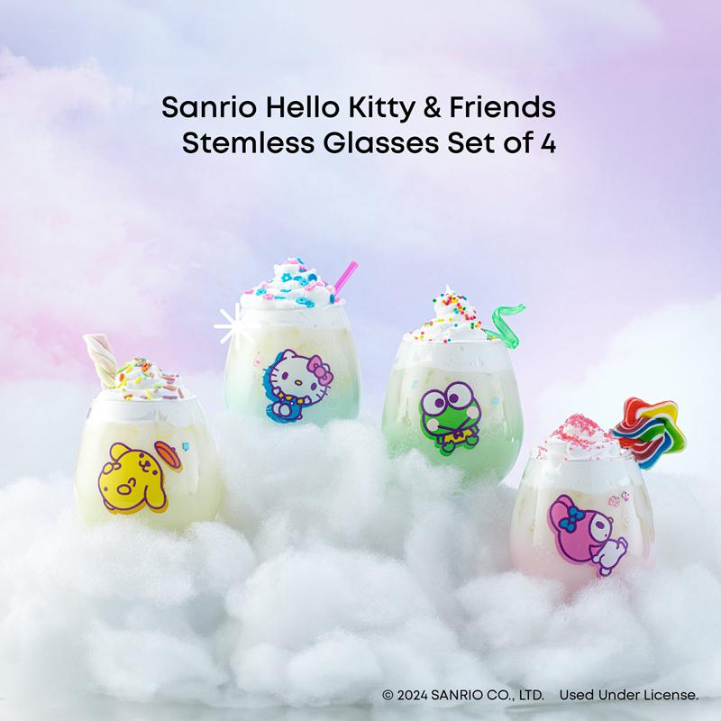 Sanrio Hello Kitty and Friends Above the Clouds Stemless (Set of 4) Sanrio Characters Glasses  USA |  PKBXD-4610