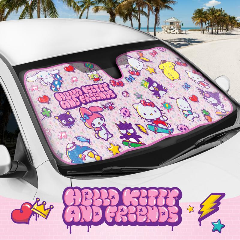 Sanrio Hello Kitty and Friends Car (Kawaii Fun) Sanrio Characters Sun Shade  USA |  NUVRO-5240