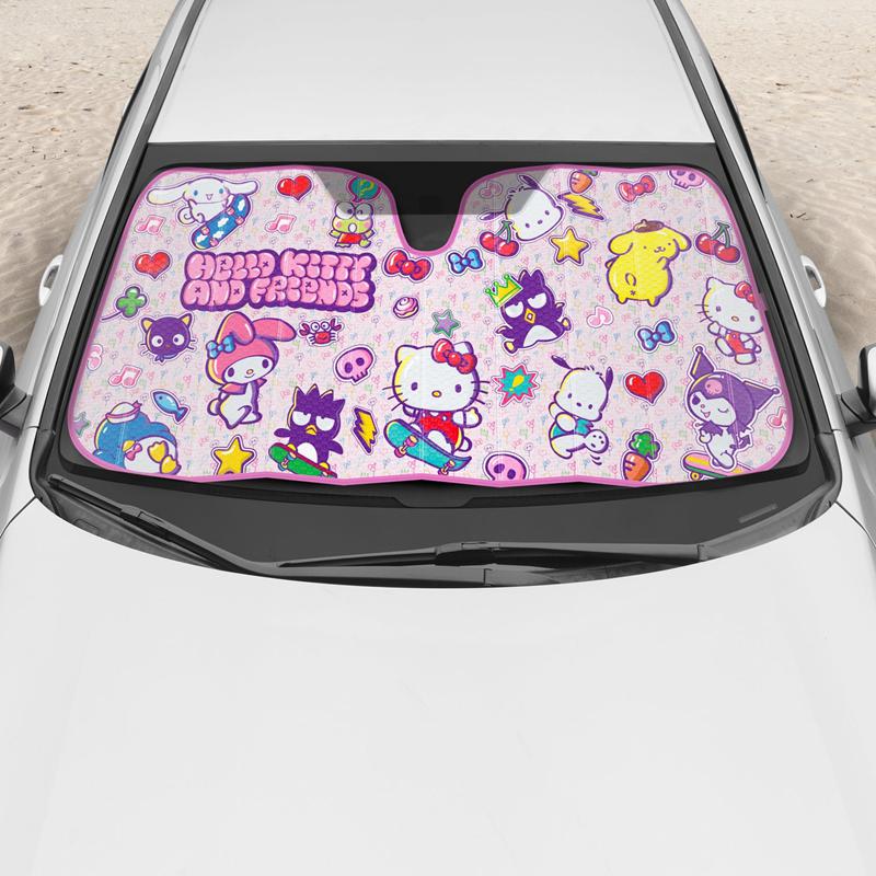 Sanrio Hello Kitty and Friends Car (Kawaii Fun) Sanrio Characters Sun Shade  USA |  NUVRO-5240