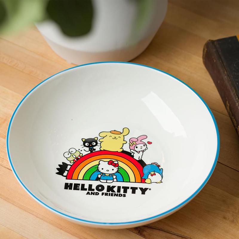 Sanrio Hello Kitty and Friends Ceramic Dinner Bowl (Rainbow Parade) Sanrio Characters Bowl  USA |  VNKXH-7958