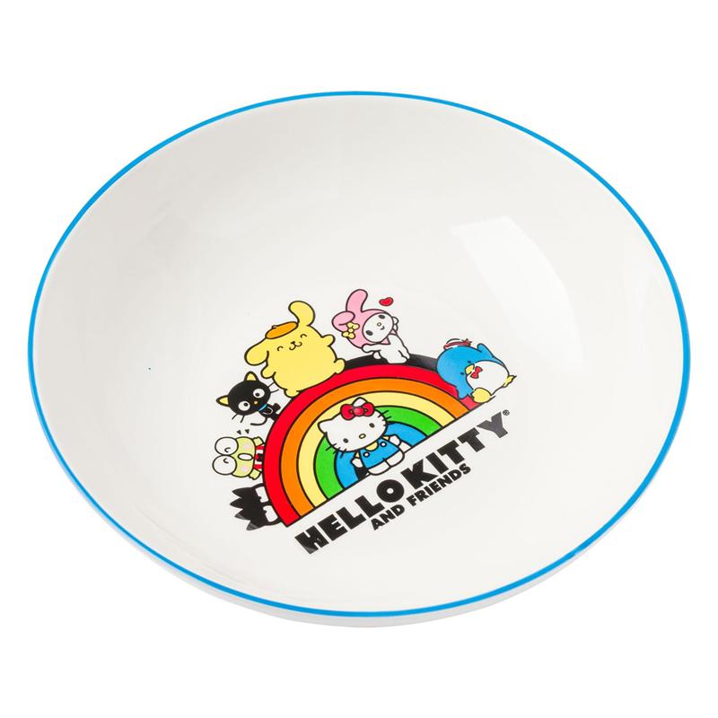 Sanrio Hello Kitty and Friends Ceramic Dinner Bowl (Rainbow Parade) Sanrio Characters Bowl  USA |  DWUYX-5749