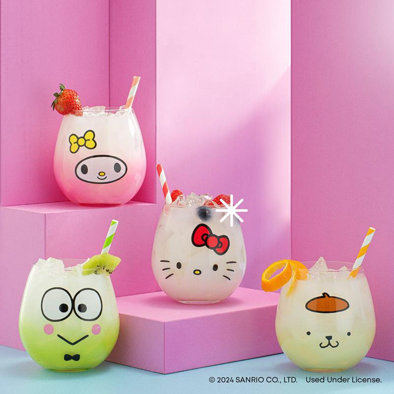 Sanrio Hello Kitty and Friends Hello Sippy Stemless (Set of 4) Sanrio Characters Glasses  USA |  MFCVX-8147