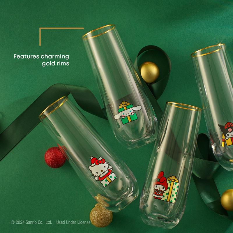 Sanrio Hello Kitty and Friends Holiday Stemless Sanrio Characters Flutes  USA |  RSGHC-4563