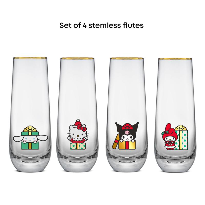 Sanrio Hello Kitty and Friends Holiday Stemless Sanrio Characters Flutes  USA |  RSGHC-4563