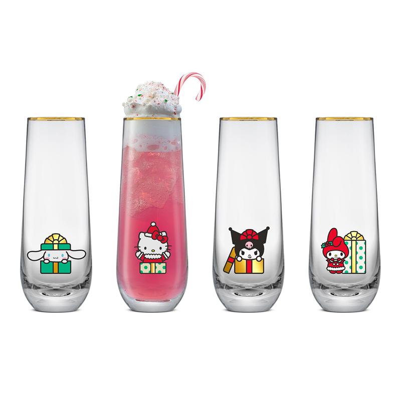 Sanrio Hello Kitty and Friends Holiday Stemless Sanrio Characters Flutes  USA |  RSGHC-4563