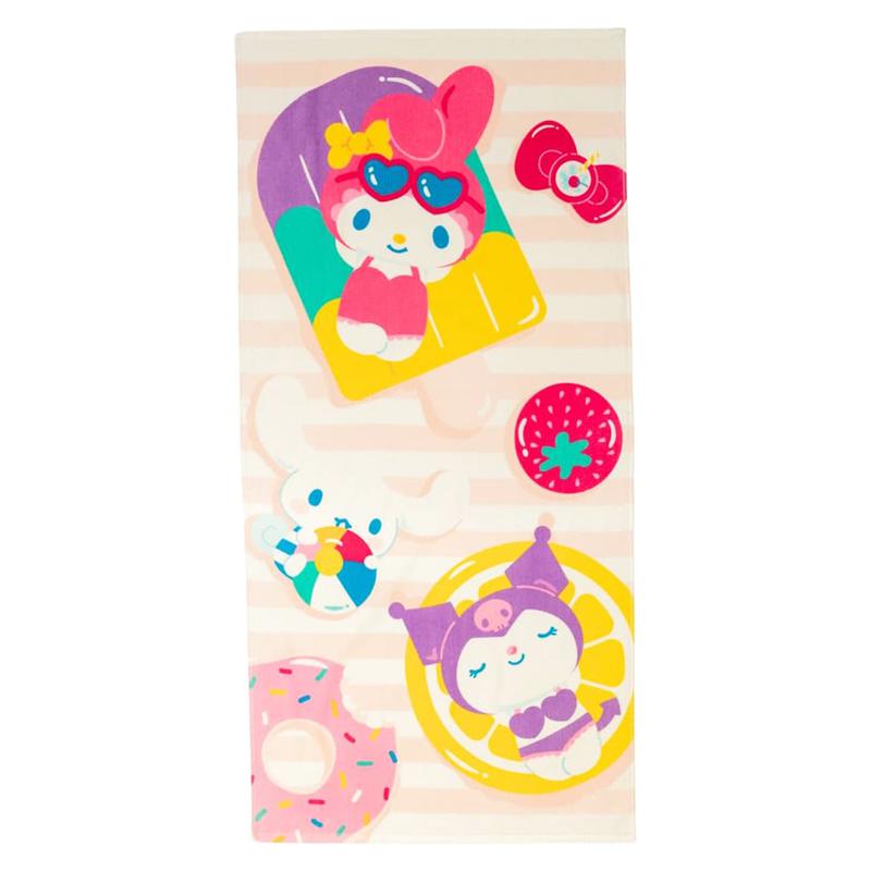 Sanrio Hello Kitty and Friends Ice Cream Float Beach Towel Sanrio Characters Towel  USA |  OKFCJ-4520