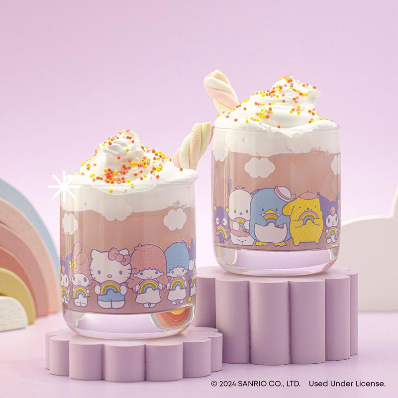 Sanrio Hello Kitty and Friends Rainbow Short Drinking (Set of 4) Sanrio Characters Glasses  USA |  VCFWU-8710