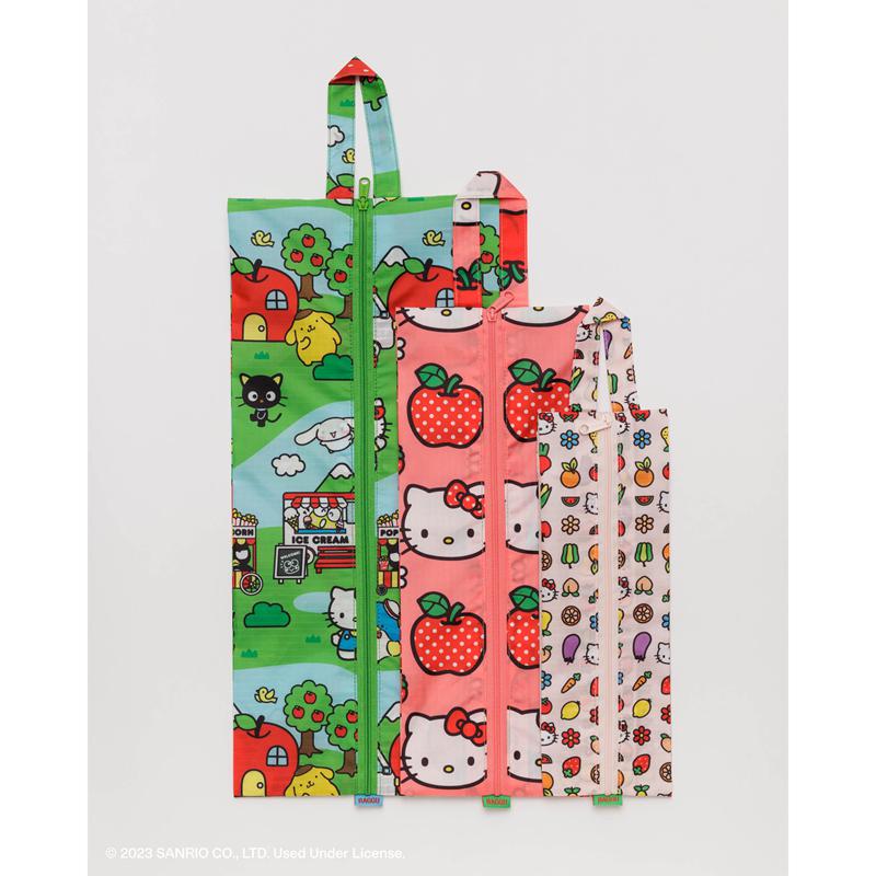 Sanrio Hello Kitty and Friends xgu 3D Zipper Set (Apples + Icons + Sanrio Characters Pouch  USA |  SHRUE-3827