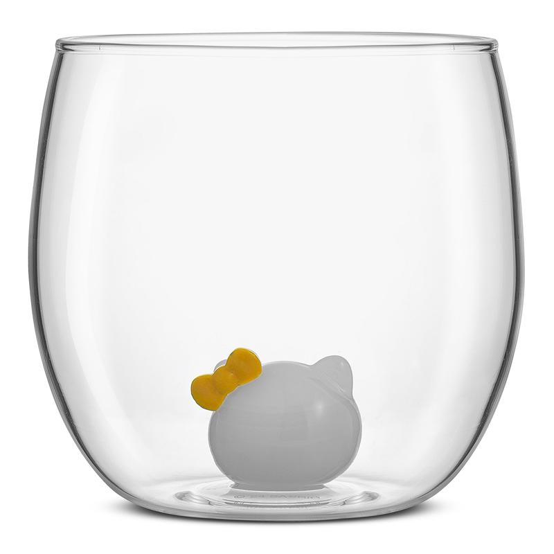 Sanrio Hello Kitty and Mimmy 3D Icon Short Drinking (Set of 2) Sanrio Characters Glasses  USA |  MUAEH-2514