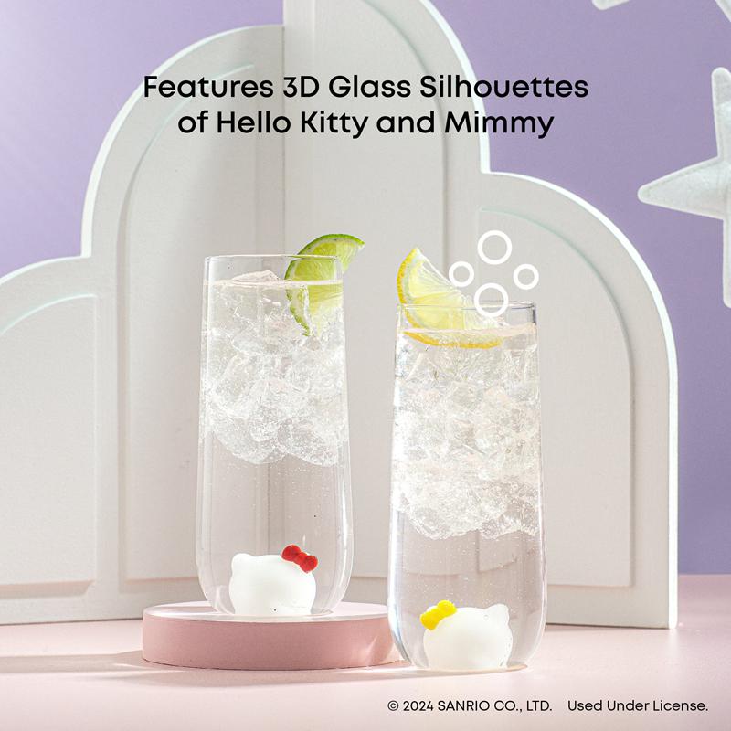 Sanrio Hello Kitty and Mimmy 3D Icon Tall Drinking (Set of 2) Sanrio Characters Glasses  USA |  LCBRT-1238