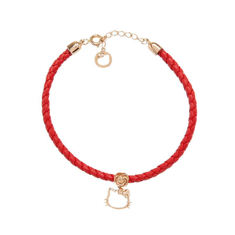 Sanrio Hello Kitty x Chow Tai Fook Rose Silhouette 18K Gold Red Sanrio Characters Bracelet  USA |  AZEYM-9382