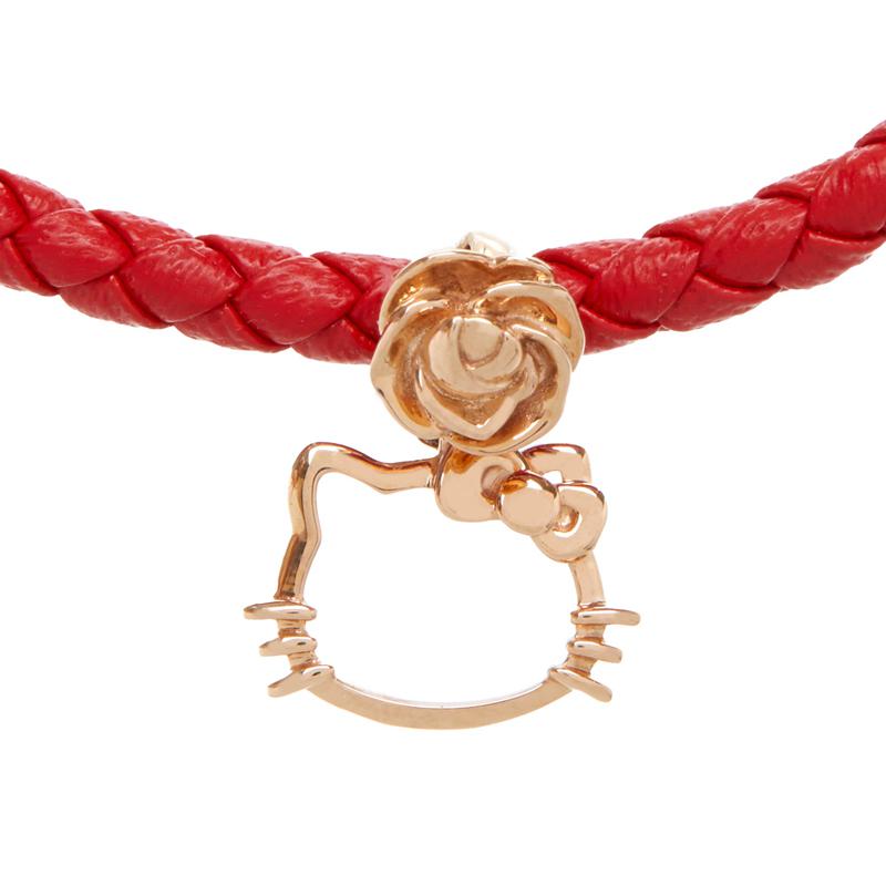 Sanrio Hello Kitty x Chow Tai Fook Rose Silhouette 18K Gold Red Accessories Bracelet  USA |  CBKLH-3167