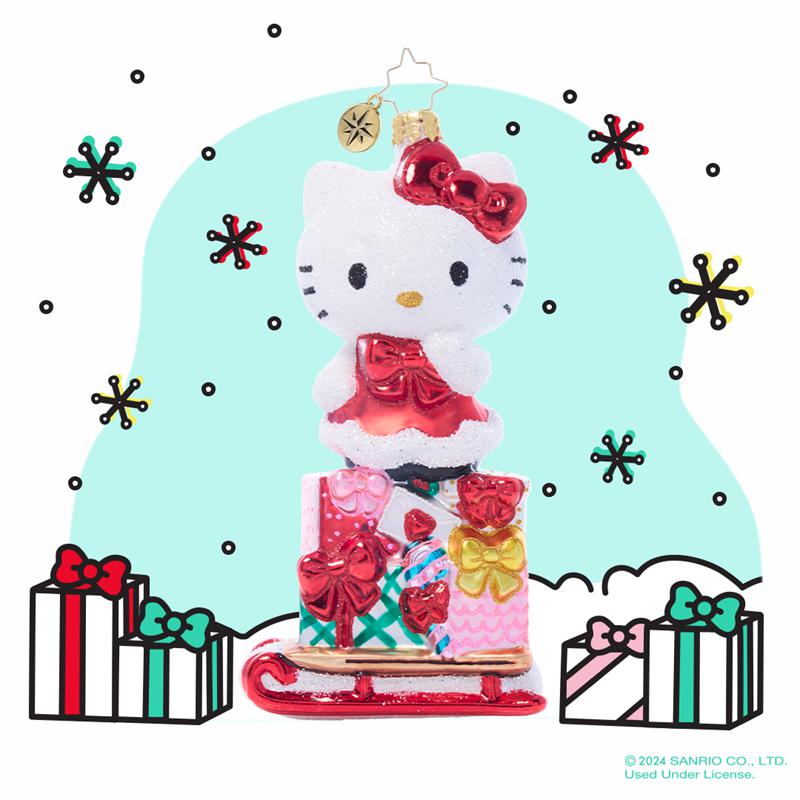 Sanrio Hello Kitty x Christopher Radko Handmade (Happy Holidays) Sanrio Characters Glasses  USA |  WMVRG-5601