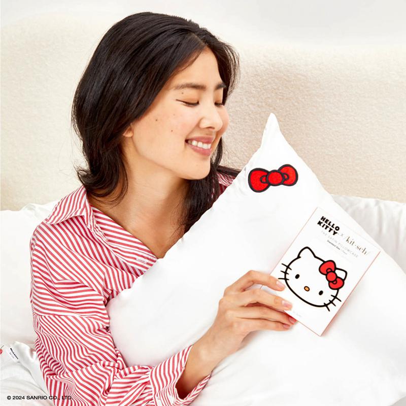 Sanrio Hello Kitty x Kitsch Bowcase (Solid Ivory) Sanrio Characters Pillow  USA |  QUYMG-3659
