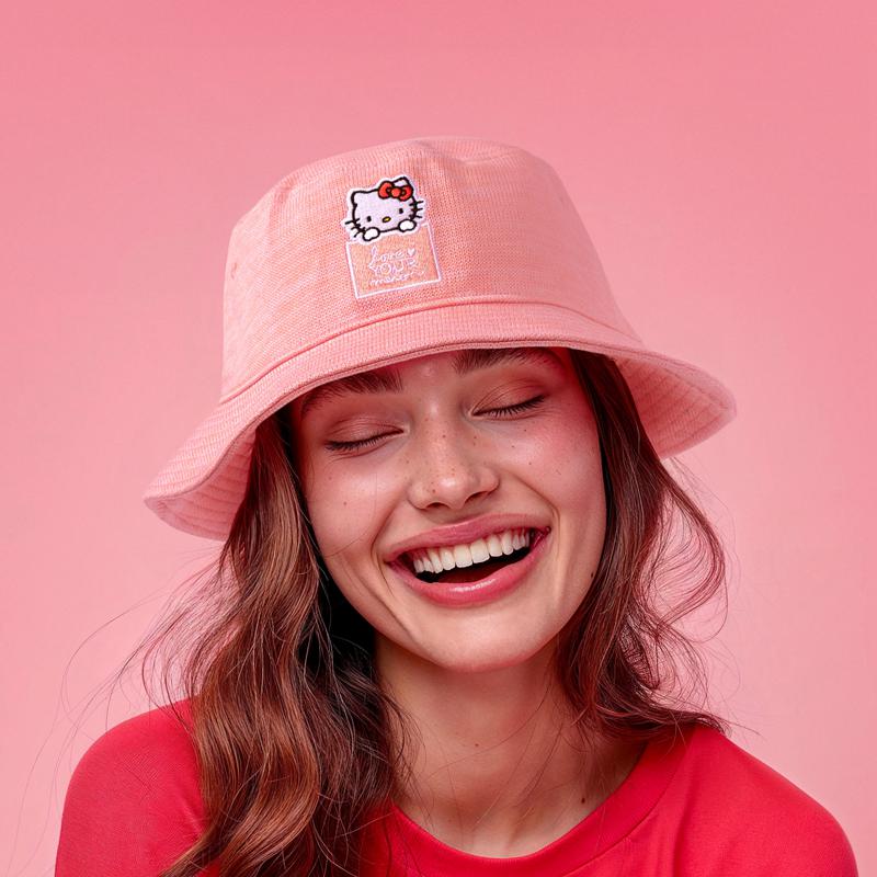 Sanrio Hello Kitty x Love Your Melon Speckled Hero (Pink) Accessories Bucket Hat  USA |  RAVMF-5382