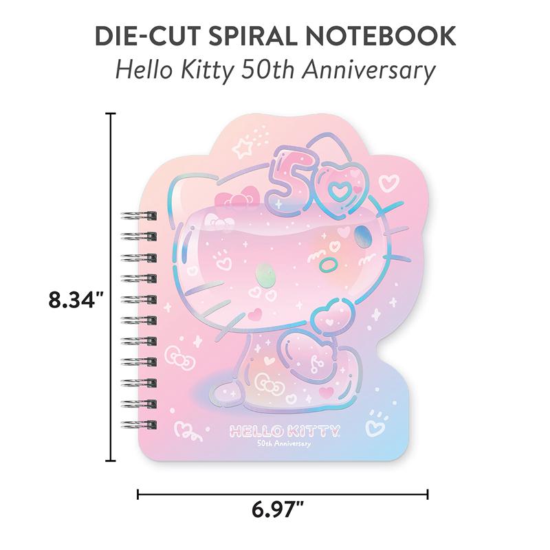 Sanrio Hello Kitty x Studio Oh! 50th Anniversary Die-Cut Spiral Sanrio Characters Notebook  USA |  SOWAN-7489