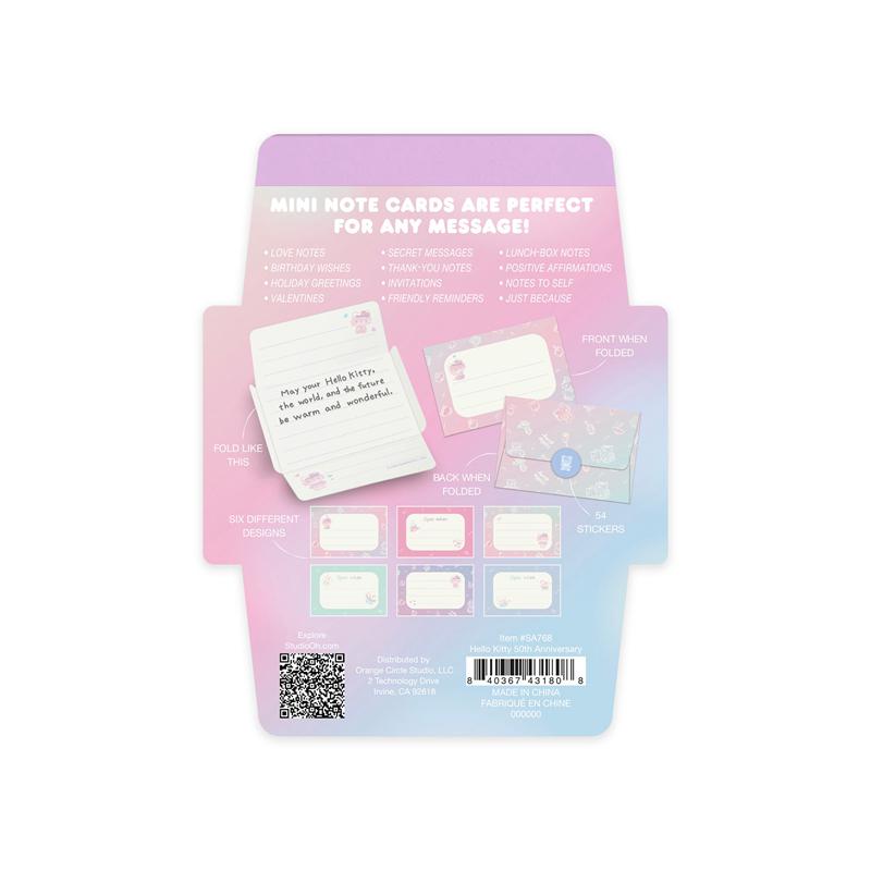 Sanrio Hello Kitty x Studio Oh! 50th Anniversary Mini Note Cards and Sticker Sanrio Characters Note Cards And Sticker  USA |  YJFHN-1654