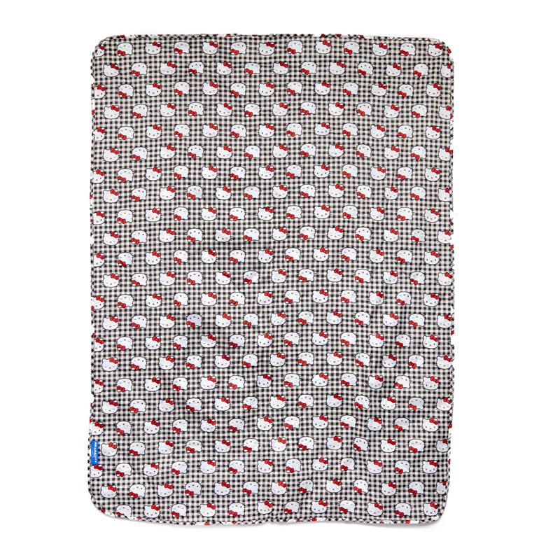 Sanrio Hello Kitty xgu 50th Anniversary Puffy Picnic (Black Gingham) Sanrio Characters Blanket  USA |  QTHEI-6157