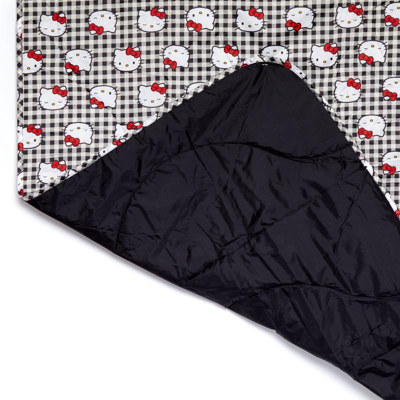 Sanrio Hello Kitty xgu 50th Anniversary Puffy Picnic (Black Gingham) Sanrio Characters Blanket  USA |  QTHEI-6157