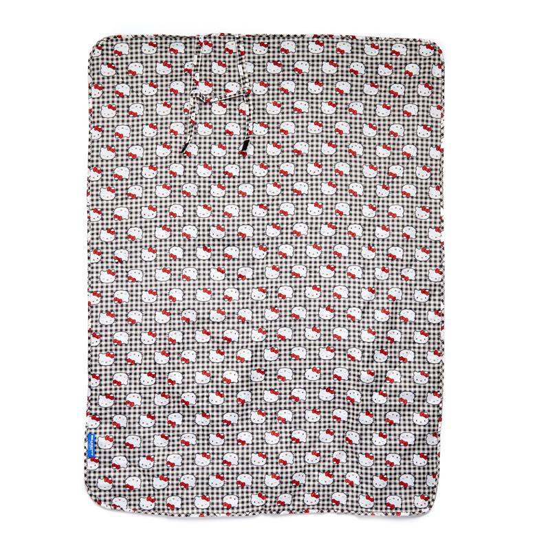Sanrio Hello Kitty xgu 50th Anniversary Puffy Picnic (Black Gingham) Sanrio Characters Blanket  USA |  QTHEI-6157