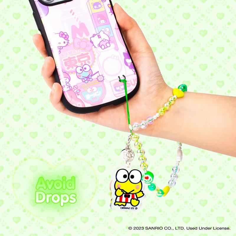 Sanrio Keroppi Beaded Charm Mobile Phone Sanrio Characters Wrist Straps  USA |  HIDBN-4530