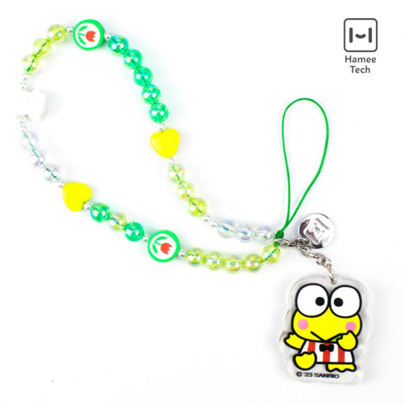 Sanrio Keroppi Beaded Charm Mobile Phone Sanrio Characters Wrist Straps  USA |  HIDBN-4530