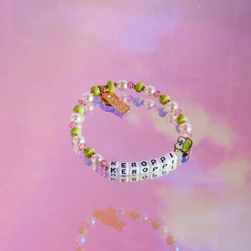 Sanrio Keroppi x Little Words Project Beaded Sanrio Characters Bracelet  USA |  PCFRB-2549