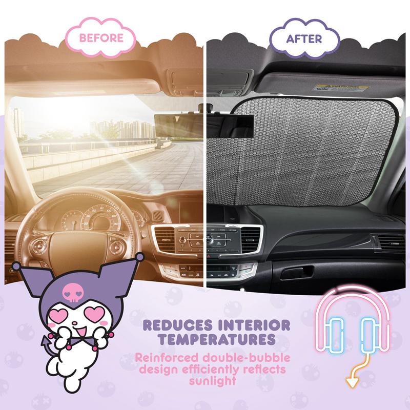 Sanrio Kuromi Car (Neon Party) Sanrio Characters Sun Shade  USA |  OYRZB-7310