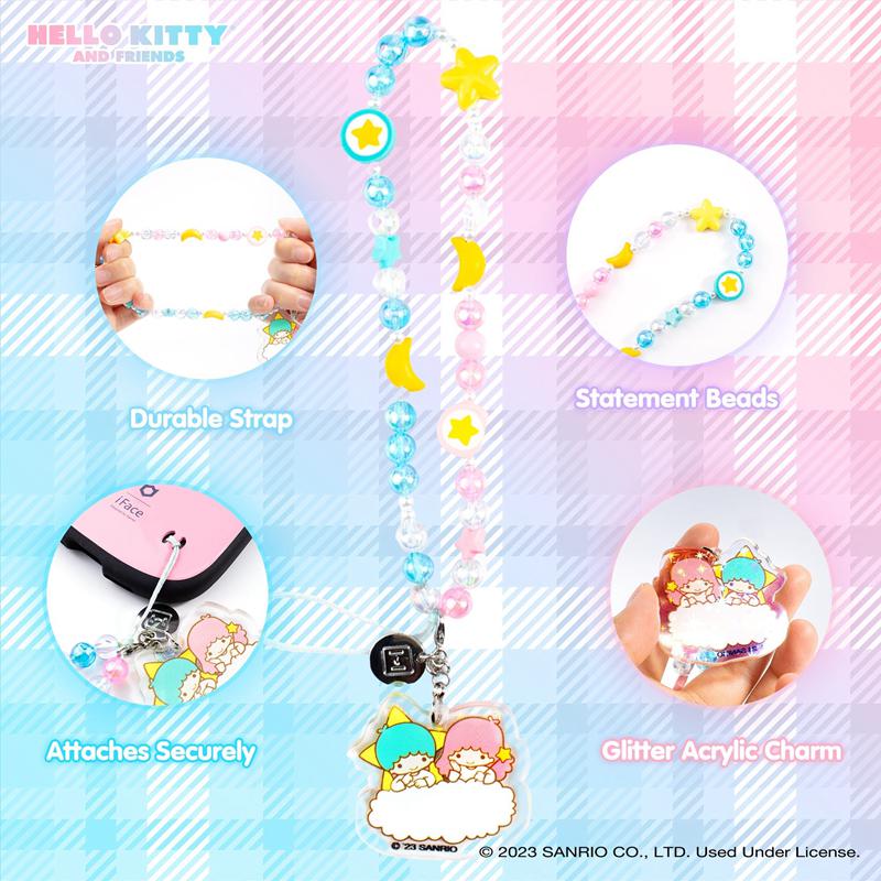 Sanrio LittleTwinStars Beaded Charm Mobile Phone Sanrio Characters Wrist Straps  USA |  NLOWE-1294