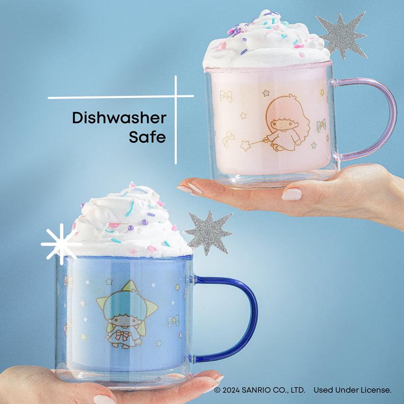 Sanrio LittleTwinStars Double Wall Coffees (Set of 2) Sanrio Characters Mug  USA |  QBIOV-7305