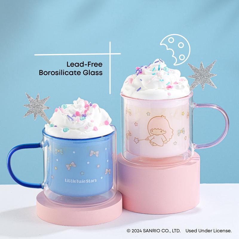 Sanrio LittleTwinStars Double Wall Coffees (Set of 2) Sanrio Characters Mug  USA |  QBIOV-7305