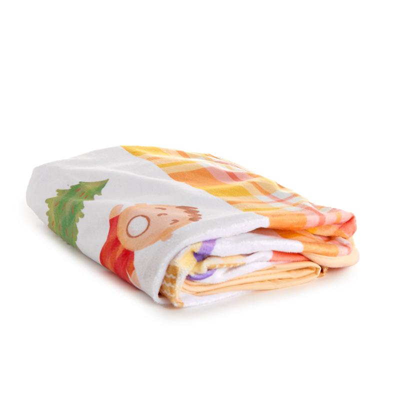 Sanrio Minna No Tabo Lap (Orange Plaid Series) Sanrio Characters Blanket  USA |  OVKWG-1476