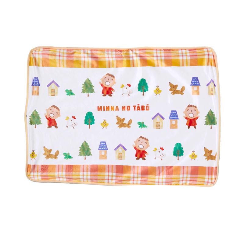 Sanrio Minna No Tabo Lap (Orange Plaid Series) Sanrio Characters Blanket  USA |  OVKWG-1476