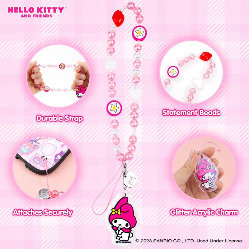 Sanrio My Melody Beaded Charm Mobile Phone Sanrio Characters Wrist Straps  USA |  URGKC-3562