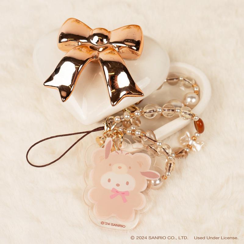 Sanrio Pochacco Latte Bear Beaded Charm Mobile Phone Sanrio Characters Wrist Straps  USA |  RQVYW-8079