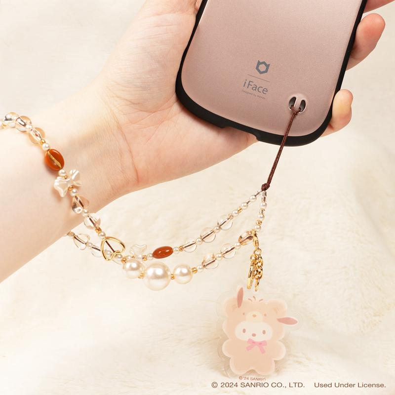 Sanrio Pochacco Latte Bear Beaded Charm Mobile Phone Sanrio Characters Wrist Straps  USA |  RQVYW-8079