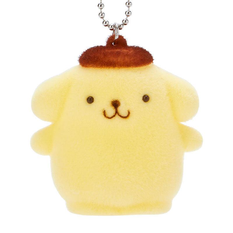 Sanrio Pompompurin Flocked Mascot Sanrio Characters Keychain  USA |  WIHGV-7185