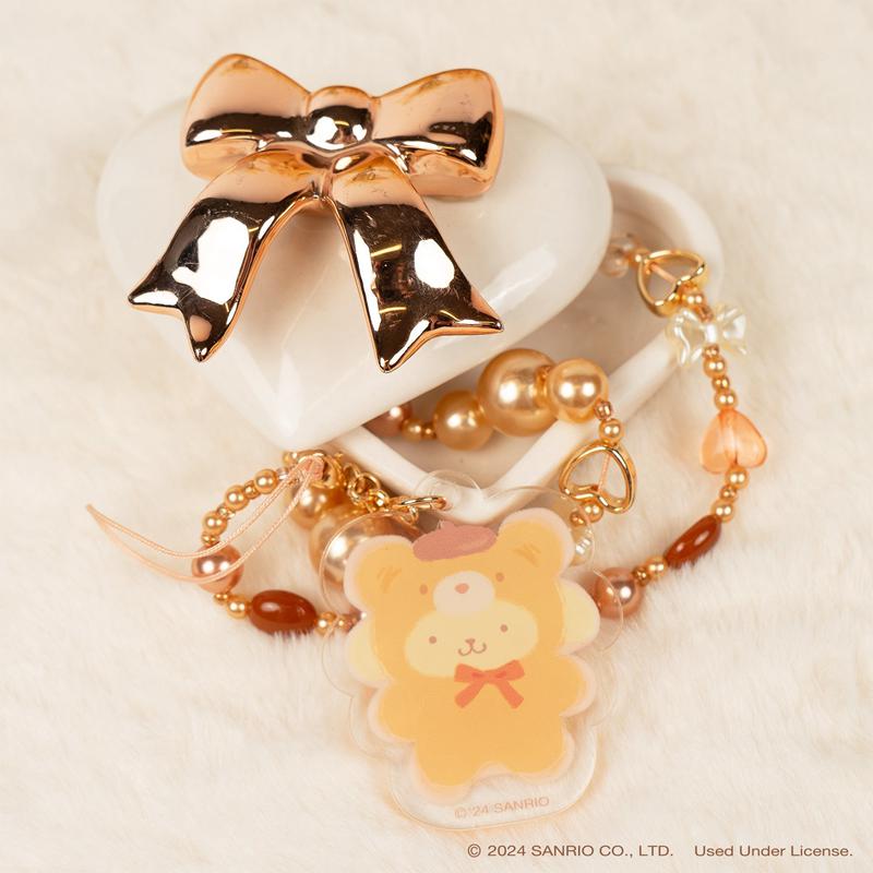 Sanrio Pompompurin Latte Bear Beaded Charm Mobile Phone Sanrio Characters Wrist Straps  USA |  UYRHT-9326