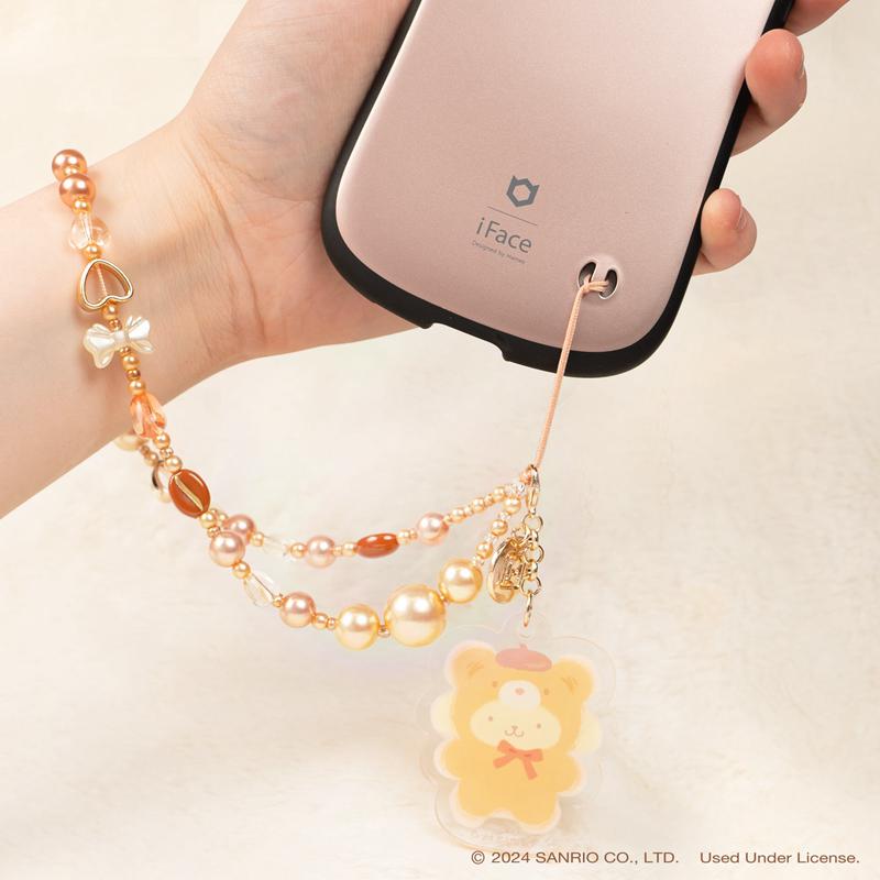Sanrio Pompompurin Latte Bear Beaded Charm Mobile Phone Sanrio Characters Wrist Straps  USA |  UYRHT-9326